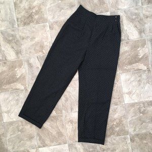 Vintage high waisted dot pattern wool trousers